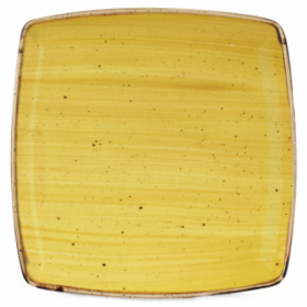 Churchill Stonecast Mustard Seed Yellow Deep Square Plate 26.8cm 