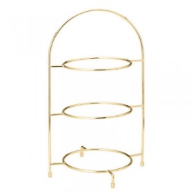 Gold 3 Tier Cake Plate Stand 42cm