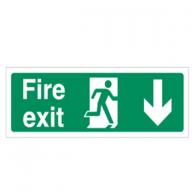 Fire Exit Sign Down Arrow