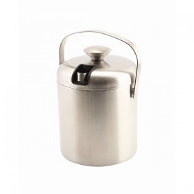 Genware Insulated Stainless Steel Ice Bucket & Tongs 1.2Ltr