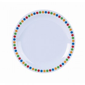 Genware Melamine Plates Coloured Circles 6.25inch / 16cm 