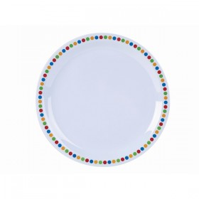 Genware Melamine Plates Coloured Circles 9inch / 22.5cm