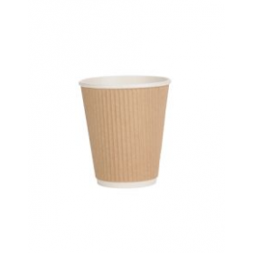 Signature Oatmeal Disposable Triple Wall Ripple Hot Drink Cup 8oz 