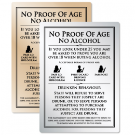 No Proof Of Age No Alcohol Notice