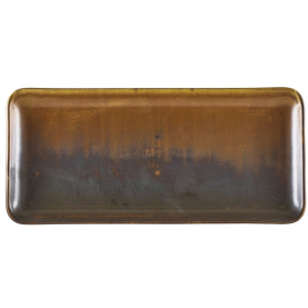 Terra Porcelain Rustic Copper Narrow Rectangular Platter 30 x 14cm 