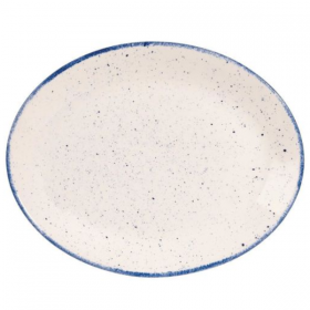Churchill Stonecast Hints Indigo Blue Oval Plate 30.5cm