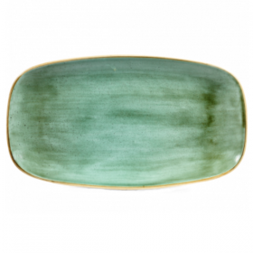 Churchill Stonecast Samphire Green Oblong Plate 35.5 x 18.9cm 