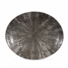 Churchill Studio Prints Stone Quartz Black Oval Coupe Plate 31.7 x 25.5cm