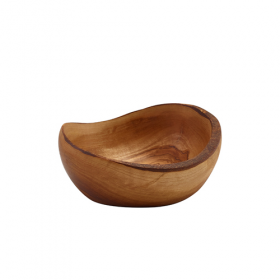 Genware Olive Wood Rustic Bowl 13 x 4cm