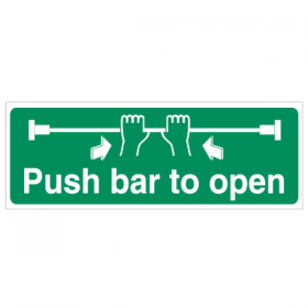 Emergency Escape Push Bar To Open Sign 