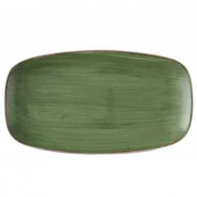 Churchill Stonecast Sorrel Green Chefs Oblong Plate 35.5 x 18.9cm 