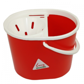 Lucy Oval Mop Bucket & Sieve Red