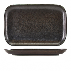 Terra Porcelain Cinder Black Rectangular Plate 34.5 x 23.5cm