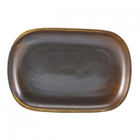 Terra Porcelain Rustic Copper Rectangular Plate 24 x 16.5cm 