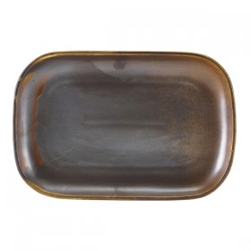 Terra Porcelain Rustic Copper Rectangular Plate 29 x 19.5cm 