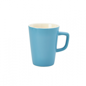 Genware Porcelain Blue Latte Mug 12oz / 34cl