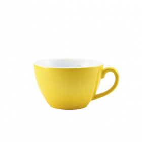 Genware Porcelain Yellow Bowl Shaped Cup 12oz / 34cl