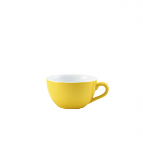 Genware Porcelain Yellow Bowl Shaped Cup 6oz / 17.5cl