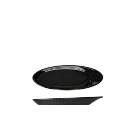 Midnight Black Boston Melamine Oval Plate 25.5 x 9.2cm