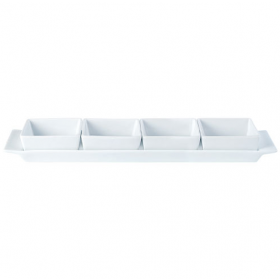 Porcelite Creations Square Shaped Set of 4 Bowls & Tray 15 x 3.5inch / 38 x 9cm   