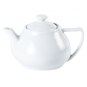 Porcelite White Contemporary Style Tea Pot 14oz / 40cl 