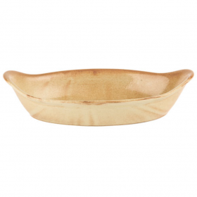Rustico Flame Oval Eared Dishes 10inch / 25cm 