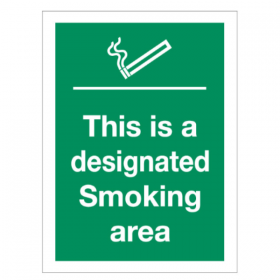 Designated Smoking Area Sign 