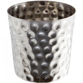 Stainless Steel Serving Cup Hammered 8.5cm