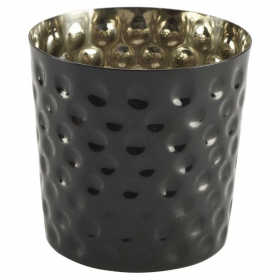 Stainless Steel Serving Cup Hammered Black 8.5cm 