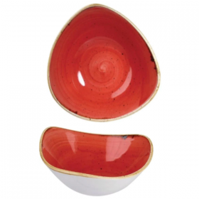Churchill Stonecast Berry Red Triangle Bowl 23.5cm