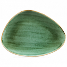 Churchill Stonecast Samphire Green Triangle Plate 26.5 x 20.5cm 
