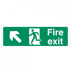 Fire Exit Sign Up Left Arrow 