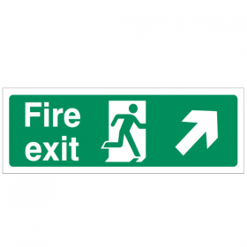 Fire Exit Sign Up Right Arrow 