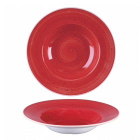 Churchill Stonecast Berry Red Wide Rim Bowl 24cm