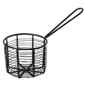Round Black Wire Basket with Handle 21 x 10 x 7.5cm
