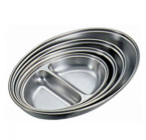 Stainless Steel 2 Division Vegetable Dish 30cm