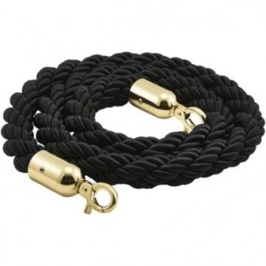 Barrier Rope Black- Brass Plated Ends 1.5m