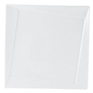 Porcelite White Twist Square Plate 11.5inch / 29cm