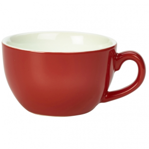 Genware Porcelain Red Bowl Shaped Cup 6oz / 17.5cl