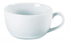 Porcelite White Bowl Shaped Cups 9oz / 25cl