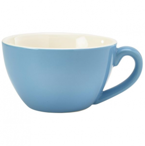 Genware Porcelain Blue Bowl Shaped Cup 12oz / 34cl