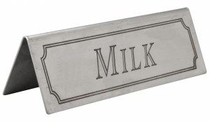 Stainless Steel Milk Sign