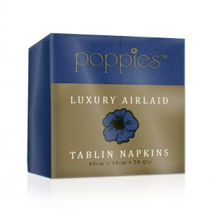 Poppies Luxury Airlaid Tablin 8 Fold 40cm Napkin Navy Blue