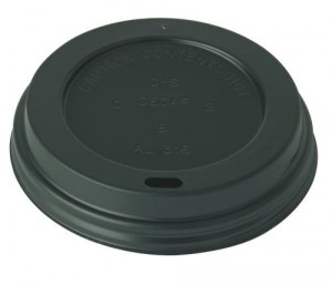Black Domed Disposable Sip Lids To Fit 8oz Paper Hot Cups