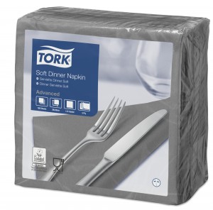 Tork Grey Dinner Napkin 39cm 3ply