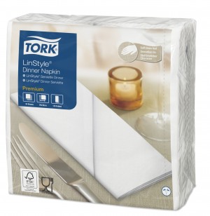 Tork Linstyle Dinner Napkin 8 Fold 39cm White