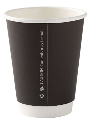 Black Disposable Double Wall Cups 8oz / 227ml