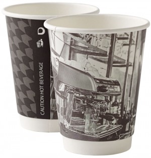 Barista Mixed Design Disposable Double Wall Coffee Cup 8oz / 227ml