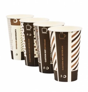 Compostable Mixed Design Single Wall Bamboo Cups 16oz / 453ml