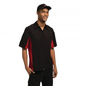 Chef Works Unisex Contrast Shirt Black & Red